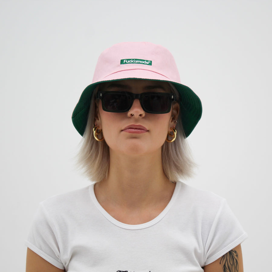 Reversible Bucket Hat - Green & Pink