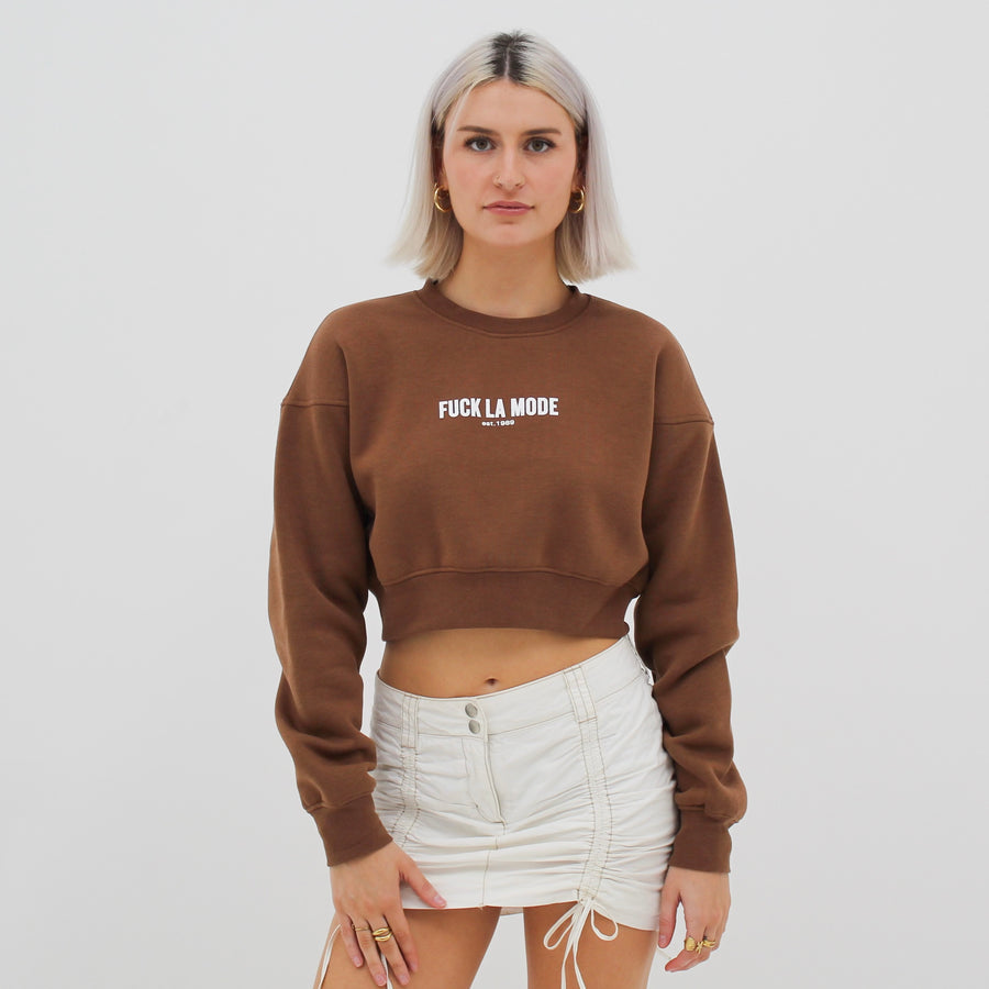 Crop Sweater - Brown