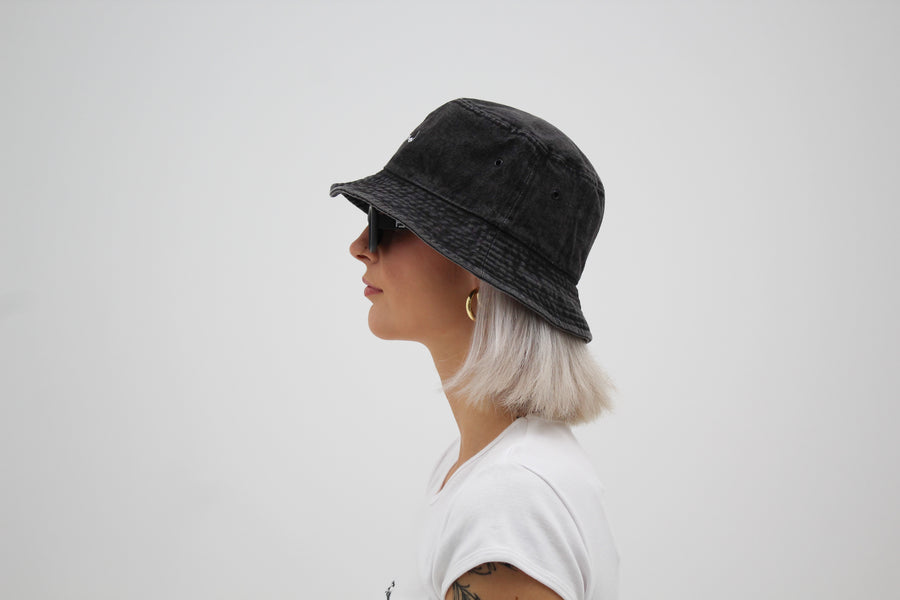 Handwriting Denim Bucket Hat