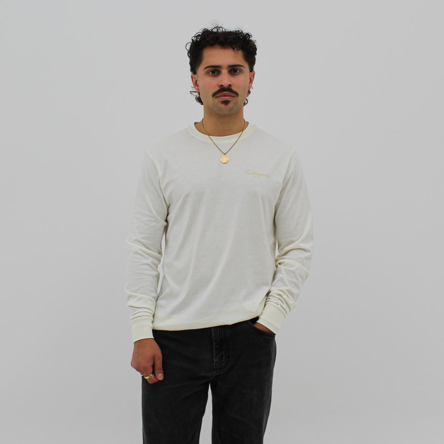 Script FLM Long Sleeve Tee - Creme