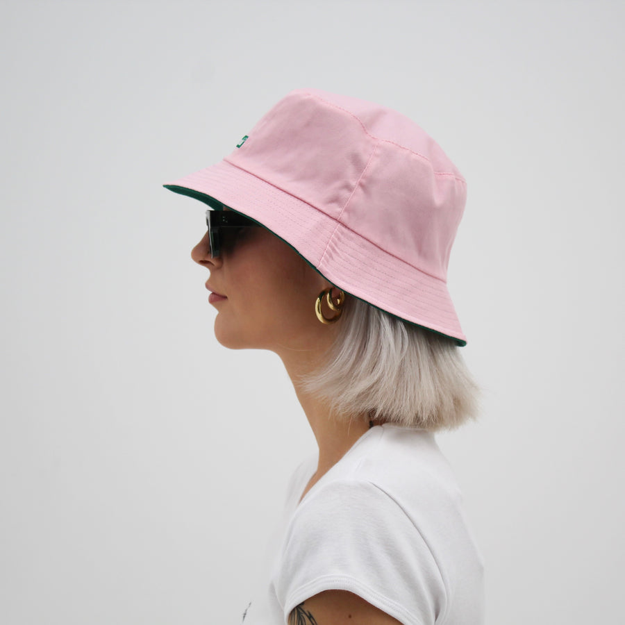 Reversible Bucket Hat - Green & Pink