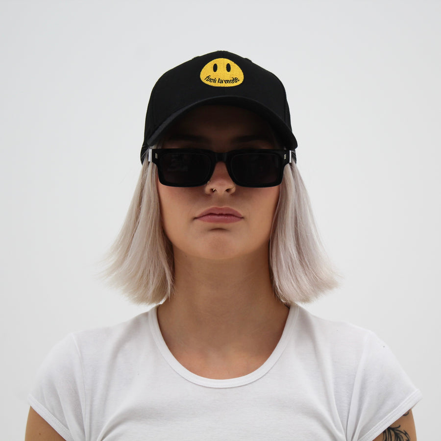 Smiley Face Cap - Black