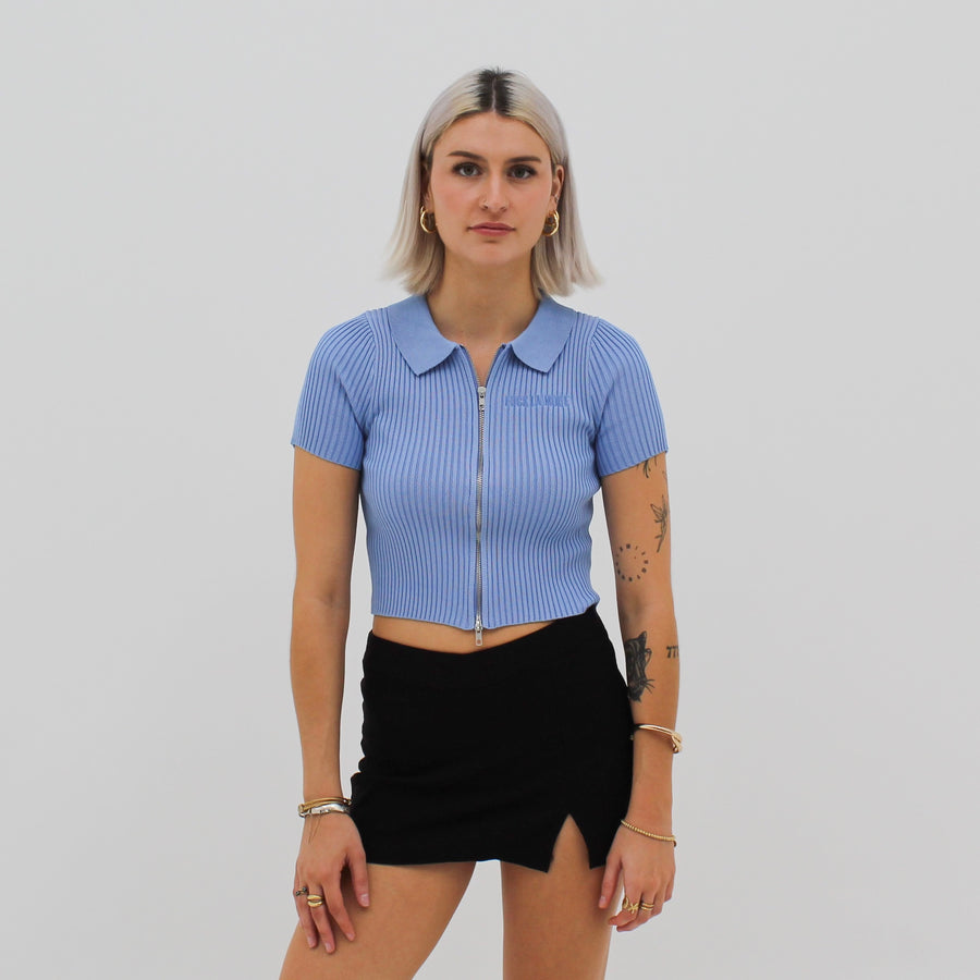 Zip Crop Polo