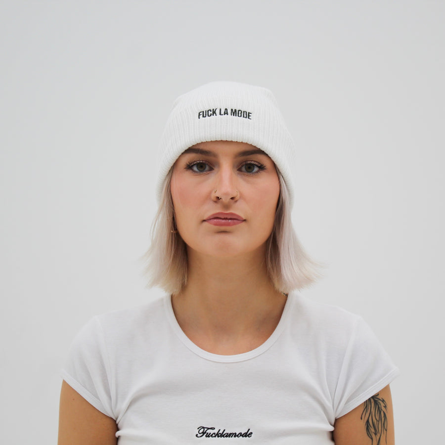 Cotton Beanie - White